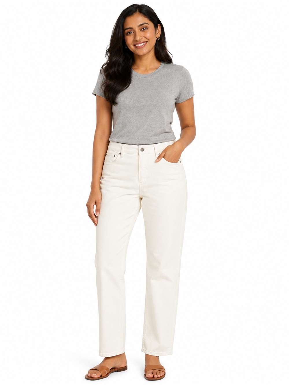 NYDJ Marilyn Straight Lift Tuck White Jeans – Size 8